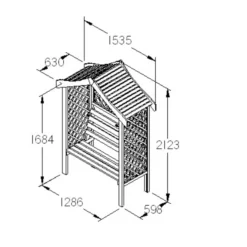 Forest Parisienne Arbour, (H)2120mm (W)1540mm (D)660mm - Assembly Required -Outdoor Garden forest parisienne arbour h 2120mm w 1540mm d 660mm assembly required5013053135952 01t bq