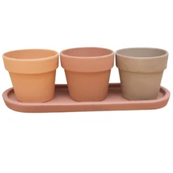 GoodHome Arara Terracotta Cement & Terracotta Round Plant Pot (Dia)10.9cm -Outdoor Garden goodhome arara terracotta cement terracotta round plant pot dia 10 9cm3663602441335 02c