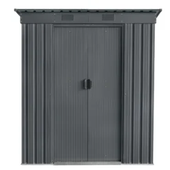 GoodHome Basic 1.62 X 0.98m Pent Grey Shed -Outdoor Garden goodhome basic 1 62 x 0 98m pent grey shed5059340270623 02c