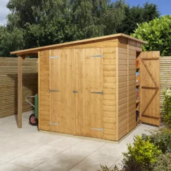 GoodHome Clapperton 8x6 Pent Dip Treated Shiplap Shed With Floor (Base Included) - Assembly Service Included -Outdoor Garden goodhome clapperton 8x6 pent dip treated shiplap shed with floor base included assembly service included5059340270203 02i