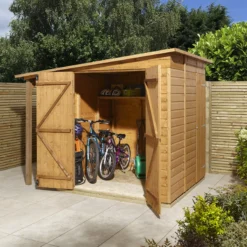 GoodHome Clapperton 8x6 Pent Dip Treated Shiplap Shed With Floor (Base Included) - Assembly Service Included -Outdoor Garden goodhome clapperton 8x6 pent dip treated shiplap shed with floor base included assembly service included5059340270203 04i