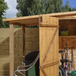 GoodHome Clapperton 8x6 Pent Dip Treated Shiplap Shed With Floor (Base Included) - Assembly Service Included -Outdoor Garden goodhome clapperton 8x6 pent dip treated shiplap shed with floor base included assembly service included5059340270203 08i