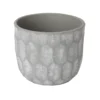GoodHome Grey Clay Honeycomb Circular Plant Pot (Dia)20.4cm -Outdoor Garden goodhome grey clay honeycomb circular plant pot dia 20 4cm3663602441441 02c bq
