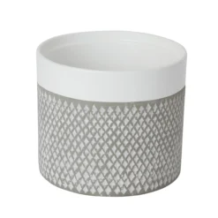 GoodHome Griffin Clay Diamond Circular Plant Pot (Dia)19.2cm