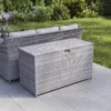 GoodHome Hamilton Steeple Grey Rattan Effect Storage Box (W) 180cm X (D) 65cm