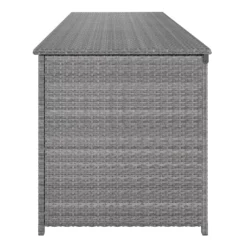 GoodHome Hamilton Steeple Grey Rattan Effect Storage Box (W) 180cm X (D) 65cm -Outdoor Garden goodhome hamilton steeple grey rattan effect storage box w 180cm x d 65cm5059340677415 05c
