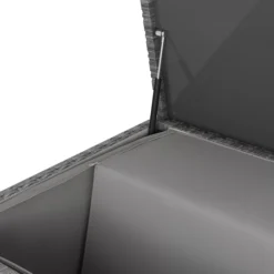 GoodHome Hamilton Steeple Grey Rattan Effect Storage Box (W) 180cm X (D) 65cm -Outdoor Garden goodhome hamilton steeple grey rattan effect storage box w 180cm x d 65cm5059340677415 38c