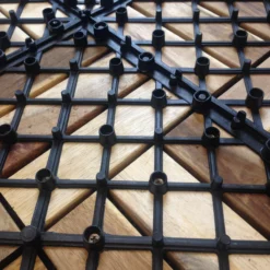 GoodHome Lempa Brown Acacia Clippable Deck Tile (L)0.3m (W)300mm (T)24mm, Pack Of 4 -Outdoor Garden goodhome lempa brown acacia clippable deck tile l 0 3m w 300mm t 24mm pack of 45059340066035 38c