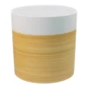 GoodHome Penan White Wood Effect Cement Circular Plant Pot (Dia)38cm -Outdoor Garden goodhome penan white wood effect cement circular plant pot dia 38cm5059340328324 02c
