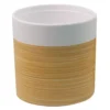 GoodHome Penan White Wood Effect Ceramic Circular Plant Pot (Dia)30cm -Outdoor Garden goodhome penan white wood effect ceramic circular plant pot dia 30cm5059340328331 02c