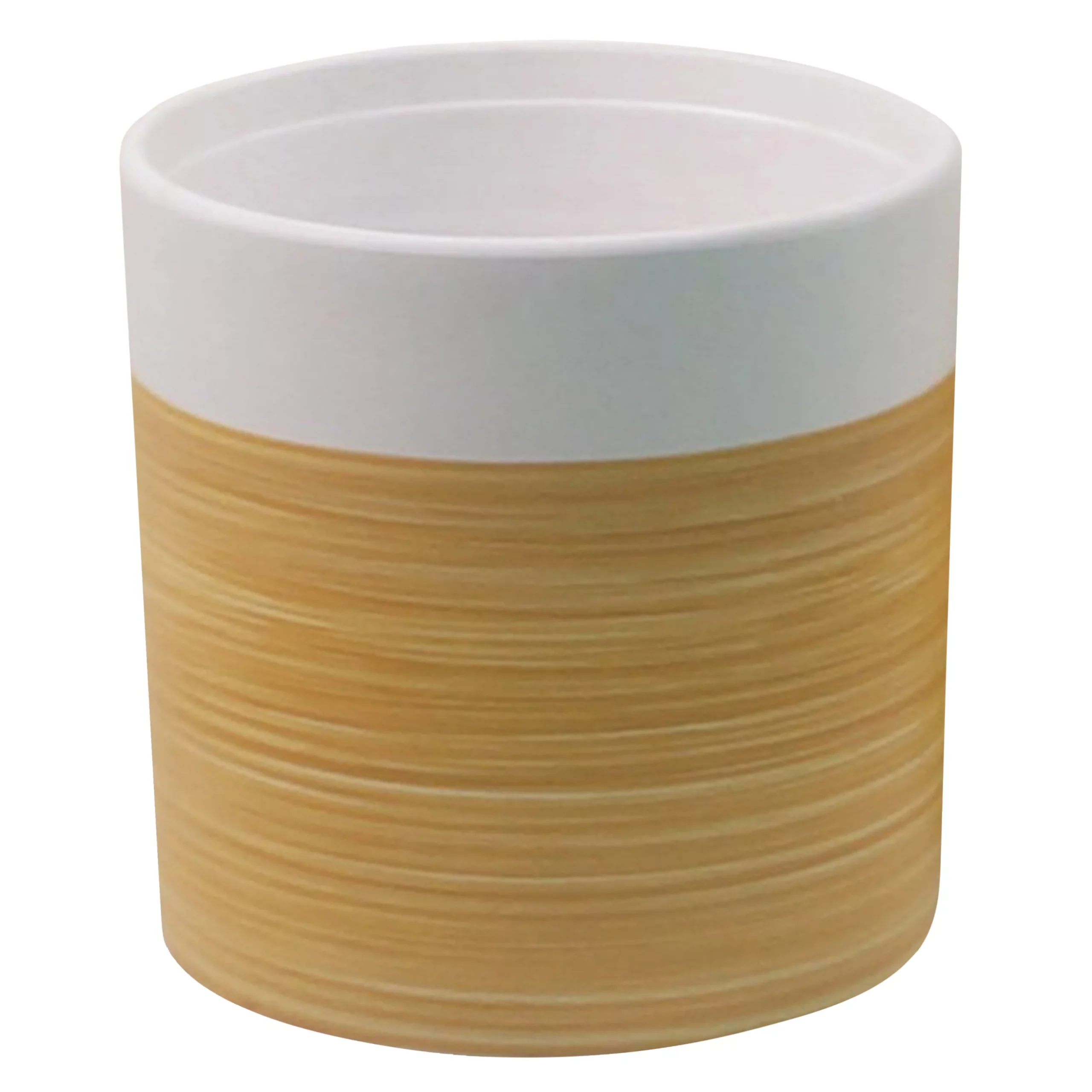 GoodHome Penan White Wood Effect Ceramic Circular Plant Pot (Dia)30cm 3 GoodHome Penan White Wood Effect Ceramic Circular Plant Pot (Dia)30cm