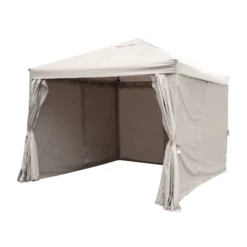 GoodHome Preston Taupe Square Gazebo, (W)3m (D)3m - Assembly Required -Outdoor Garden goodhome preston taupe square gazebo w 3m d 3m assembly required5059340125497 21c