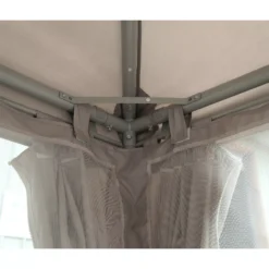 GoodHome Preston Taupe Square Gazebo, (W)3m (D)3m - Assembly Required -Outdoor Garden goodhome preston taupe square gazebo w 3m d 3m assembly required5059340125497 37c