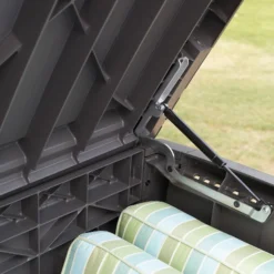 Keter Borneo Rattan Effect Plastic Garden Storage Box -Outdoor Garden keter borneo rattan effect plastic garden storage box7290103669065 02bq