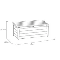 Keter Brushwood Wood Effect Garden Storage Box 454L -Outdoor Garden keter brushwood wood effect garden storage box 454l7290106939745 01t