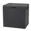 Keter City Box Graphite Wood Effect Flat Garden Storage 113L -Outdoor Garden keter city box graphite wood effect flat garden storage 113l7290112631459 01c bq
