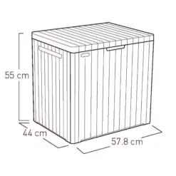 Keter City Box Graphite Wood Effect Flat Garden Storage 113L -Outdoor Garden keter city box graphite wood effect flat garden storage 113l7290112631459 09t bq