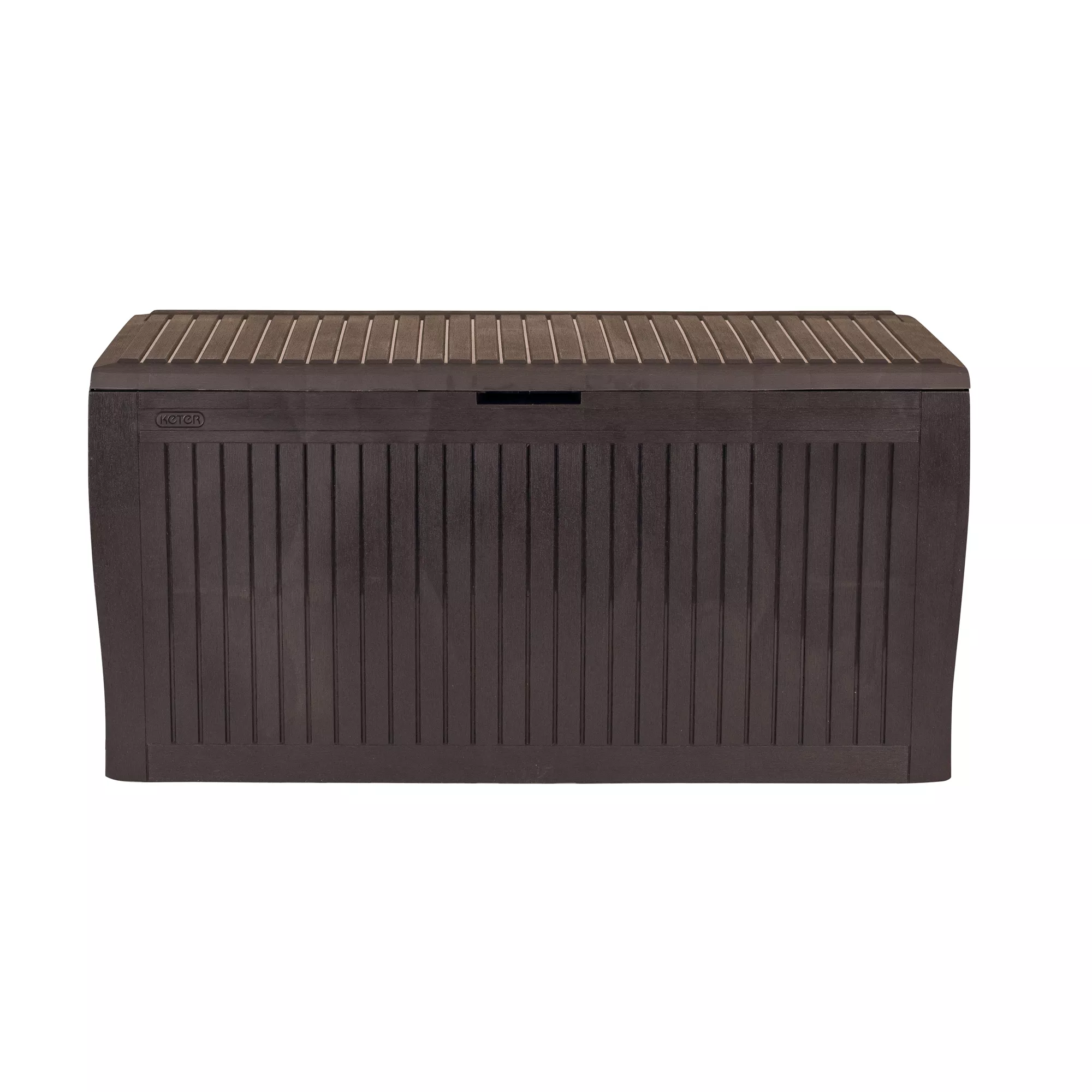 Keter Comfy Wood Effect Plastic Garden Storage Box 270L 8 Keter Comfy Wood Effect Plastic Garden Storage Box 270L - Image 6