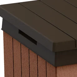 Keter Darwin Wood Effect 5x2 Garden Storage Bench Box 380L -Outdoor Garden keter darwin wood effect 5x2 garden storage bench box 380l7290112636225 37c bq