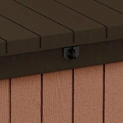 Keter Darwin Wood Effect 5x2 Garden Storage Bench Box 570L -Outdoor Garden keter darwin wood effect 5x2 garden storage bench box 570l7290112636263 36c bq