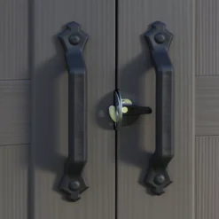 Keter Factor 8x11 Ft Apex Beige Plastic 2 Door Shed With Floor (Base Included) -Outdoor Garden keter factor 8x11 ft apex beige plastic 2 door shed with floor base included 7290103664961 04c bq