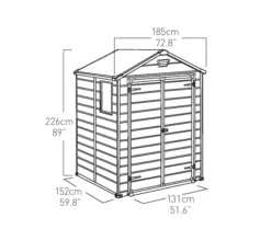 Keter Manor Apex Grey Plastic Shed With Floor (Base Included) -Outdoor Garden keter manor apex grey plastic shed with floor base included 7290103660390 01t