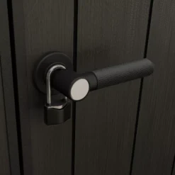 Keter Oakland Apex Grey Plastic 2 Door Shed With Floor -Outdoor Garden keter oakland apex grey plastic 2 door shed with floor7290106928435 09c bq