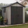 Keter Oakland Apex Grey Plastic 2 Door Shed With Floor -Outdoor Garden keter oakland apex grey plastic 2 door shed with floor7290106928435 10i bq