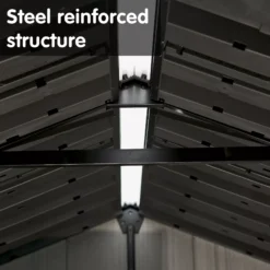 Keter Oakland Apex Grey Plastic 2 Door Shed With Floor -Outdoor Garden keter oakland apex grey plastic 2 door shed with floor7290106928435 19bq