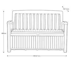 Keter Patio Wood Effect Garden Storage Bench Box - Partial Assembly Required 227L -Outdoor Garden keter patio wood effect garden storage bench box partial assembly required 227l7290112634825 09t bq