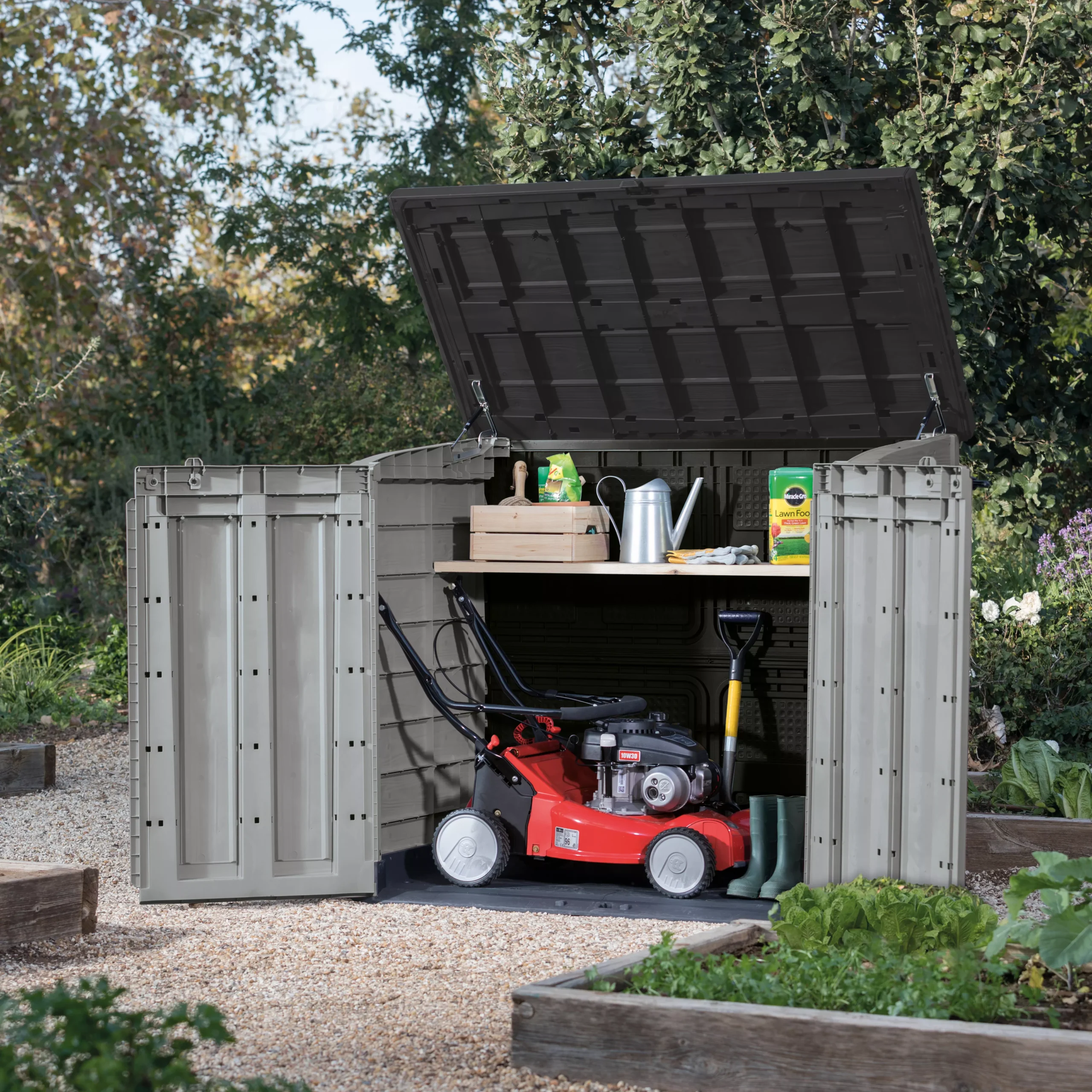 Keter Store It Out Max Wood Effect Garden Storage 1200L 5 Keter Store It Out Max Wood Effect Garden Storage 1200L - Image 3