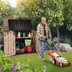 Keter Store It Out Midi Wood Effect Garden Storage Box -Outdoor Garden keter store it out midi wood effect garden storage box7290112634276 02i bq