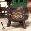 La Hacienda Alexis Steel Firepit 2 La Hacienda Alexis Steel Firepit -Outdoor Garden la hacienda alexis steel firepit5055025581688 02i bq