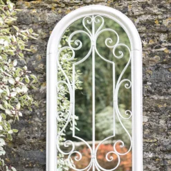 La Hacienda Aston & Wold Antique White Arch Framed Garden Mirror 970mm X 490mm -Outdoor Garden la hacienda aston wold antique white arch framed garden mirror 970mm x 490mm5055025558932 02i bq