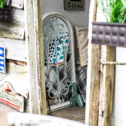 La Hacienda Aston & Wold Antique White Arch Framed Garden Mirror 970mm X 490mm -Outdoor Garden la hacienda aston wold antique white arch framed garden mirror 970mm x 490mm5055025558932 04i bq