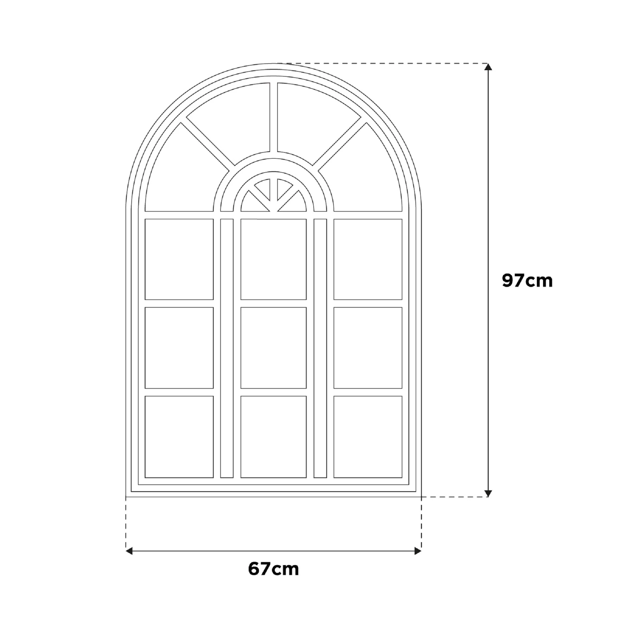 La Hacienda Aston & Wold Antique White Arch Framed Garden Mirror 970mm X 670mm 10 La Hacienda Aston & Wold Antique White Arch Framed Garden Mirror 970mm X 670mm - Image 8
