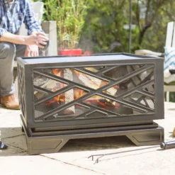 La Hacienda Brooklyn Steel Firepit -Outdoor Garden la hacienda brooklyn steel firepit5055025582364 03i BQ