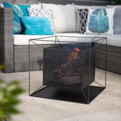 La Hacienda Quadrada Steel Firepit -Outdoor Garden la hacienda quadrada steel firepit5055025586355 06i bq