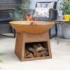 La Hacienda Steel Firepit -Outdoor Garden la hacienda steel firepit5055025586096 02i bq