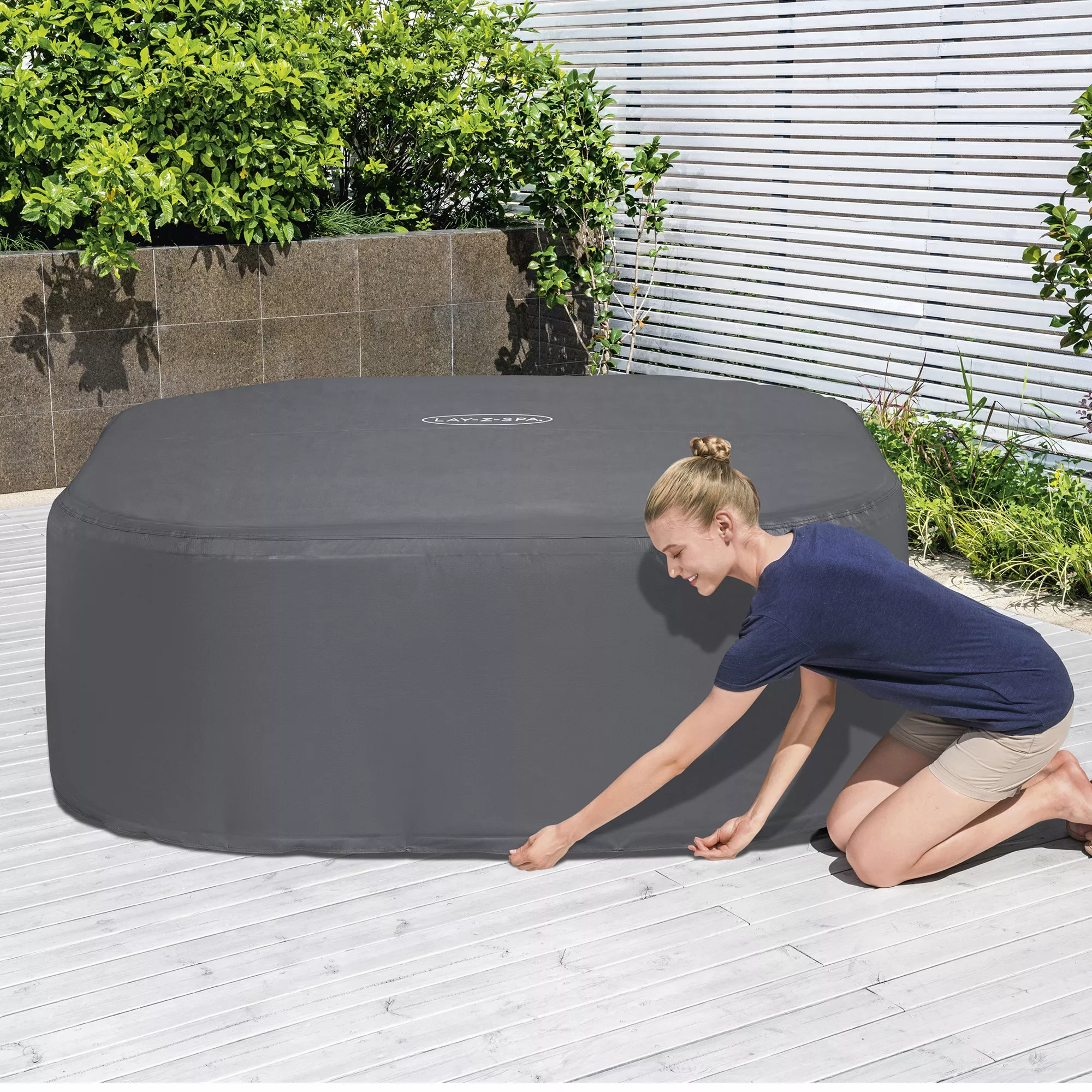 Lay-Z-Spa Grey Square Hot Tub Cover 8 Lay-Z-Spa Grey Square Hot Tub Cover - Image 6