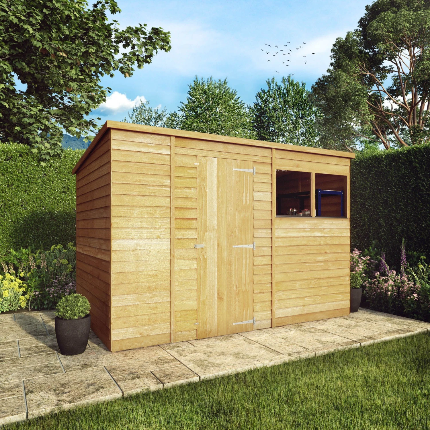 Mercia 10x6 Ft Pent Overlap Wooden 2 Windows Shed With Floor 8 Mercia 10x6 Ft Pent Overlap Wooden 2 Windows Shed With Floor - Image 7