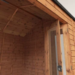 Mercia 10x8 Reverse Apex Tongue & Groove Summer House With Bi-fold Door -Outdoor Garden mercia 10x8 reverse apex tongue groove summer house with bi fold door5029442089737 38c bq