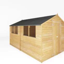 Mercia 12x8 Ft Apex Overlap Wooden 2 Door 4 Windows Shed With Floor -Outdoor Garden mercia 12x8 ft apex overlap wooden 2 door 4 windows shed with floor5029442075136 03c