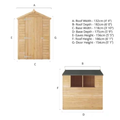 Mercia 6x4 Ft Apex Overlap Wooden 2 Windows Shed With Floor -Outdoor Garden mercia 6x4 ft apex overlap wooden 2 windows shed with floor5029442075099 01t