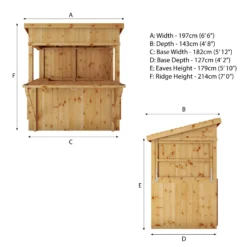 Mercia 6x4 Ft Pent Tongue & Groove Wooden Garden Bar With Single Door -Outdoor Garden mercia 6x4 ft pent tongue groove wooden garden bar with single door5029442007250 01t