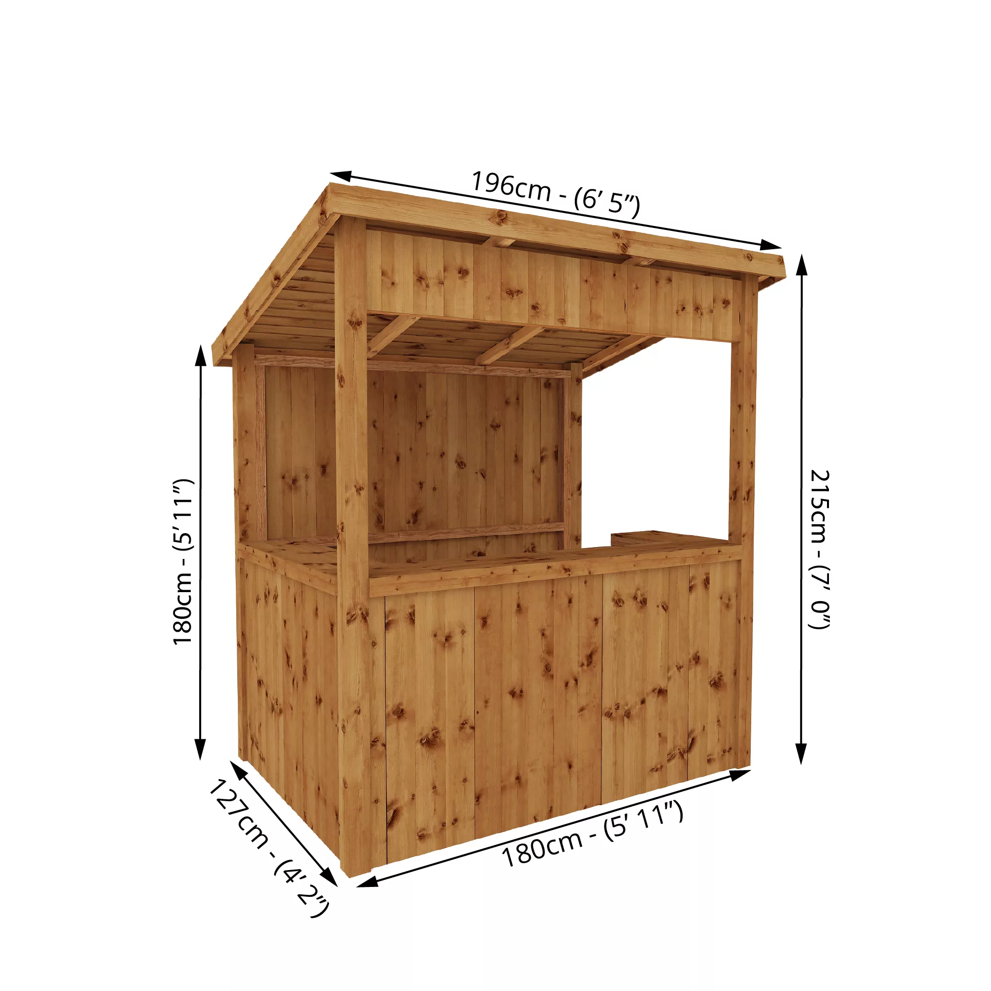 Mercia 6x4 Pent Tongue & Groove Garden Bar 7 Mercia 6x4 Pent Tongue & Groove Garden Bar - Image 5