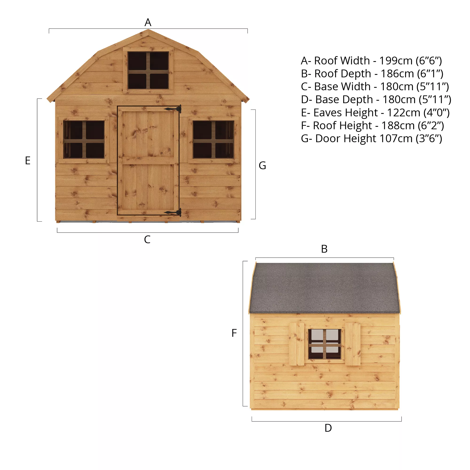 Mercia 7x6 Dutch Apex Tongue & Groove Playhouse 5 Mercia 7x6 Dutch Apex Tongue & Groove Playhouse - Image 3