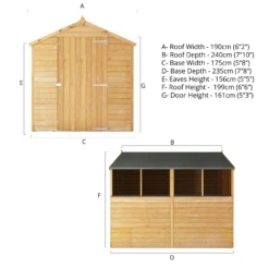 Mercia 8x6 Ft Apex Overlap Wooden 4 Windows Shed With Floor -Outdoor Garden mercia 8x6 ft apex overlap wooden 4 windows shed with floor5029442085463 01t
