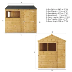 Mercia 8x6 Ft Reverse Apex Tongue & Groove Wooden 4 Windows Shed With Floor -Outdoor Garden mercia 8x6 ft reverse apex tongue groove wooden 4 windows shed with floor5029442006505 02i