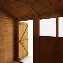 Mercia 8x6 Ft Reverse Apex Tongue & Groove Wooden 4 Windows Shed With Floor -Outdoor Garden mercia 8x6 ft reverse apex tongue groove wooden 4 windows shed with floor5029442006505 04c